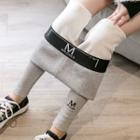 Lettering Fleece-lined Tights
