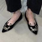 Pointed Embroidered Flats