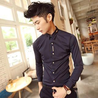 Long-sleeve Snap Button Shirt