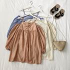 Off-shoulder Puff-sleeve Shift Dress