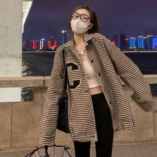 High Waist Skinny Pants / Houndstooth Shirt Jacket