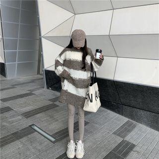 Striped Distressed Sweater / Leggings
