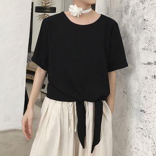 Tie-waist T-shirt