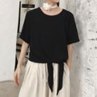 Tie-waist T-shirt