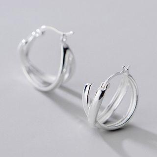 Layered Earring 1 Pair - Layered Earring - Silver - One Size