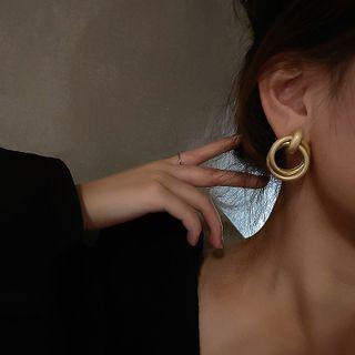 Layered Hoop Alloy Dangle Earring