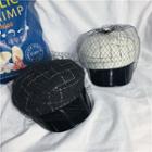 Mesh Panel Check Newsboy Cap