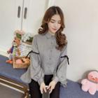 Balloon-sleeve Patterned Shirt