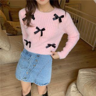 Bow Detail Round Neck Sweater