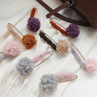 Faux Shearling Safety Pin Brooch