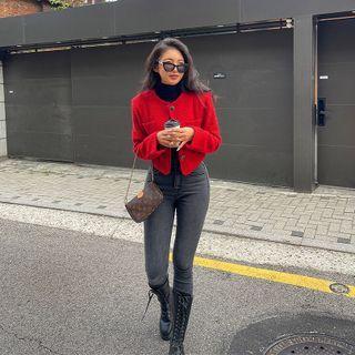 Vivid Cropped Tweed Jacket