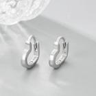 Cut-out Heart Stud Earring 1 Pair - Silver - One Size