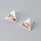925 Sterling Silver Triangle Earring 1 Pair - S925 Silver - As Shown In Figure - One Size