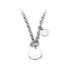 Simple Fashion Geometric Round 316l Stainless Steel Necklace Silver - One Size