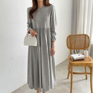 Flared Tiered Midi A-line Dress