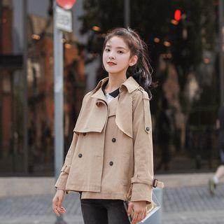 Cropped Double-breasted Trench Coat