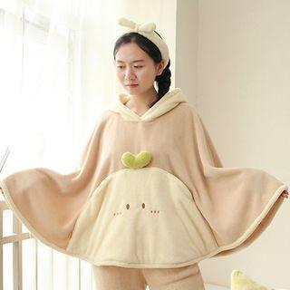 Cartoon Fleece Hooded Cape As Shown In Figure - One Size