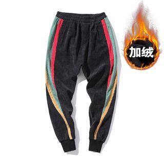 High-waist Striped Corduroy Pants