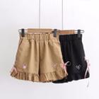 Embroidered Frill Trim Shorts