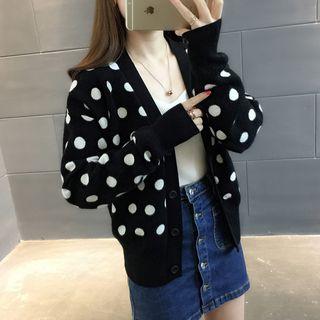 Polka Dot V-neck Cardigan