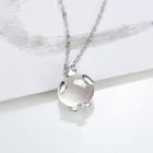S925 Sterling Silver Cat Eye Stone Pendant Necklace As Shown In Figure - One Size