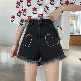 Denim Print Shorts