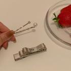 Set Of 3: Hair Clip Set - Silver - One Size