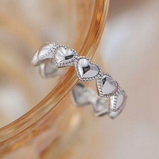 Heart Open Ring 1 Pc - Silver - One Size