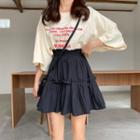 Tiered Mini A-line Chiffon Skirt