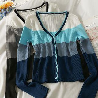 Slim-fit Colorblock Cardigan
