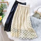 Perforated Lace A-line Skirt