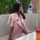 Linen Mini Rider Jacket Dress With Belt