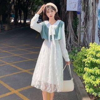 Lace Dress / Cropped Vest