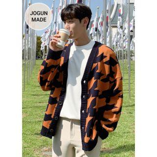Oversized Houndstooth Cardigan