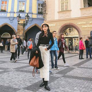 Hidden Band-waist Corduroy Straight-cut Pants