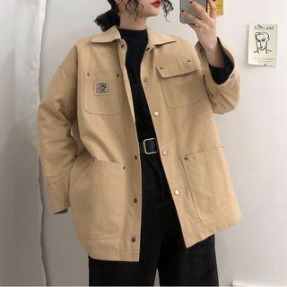Collared Pocket Detail Button Jacket