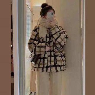 Plaid Fleece Zip-up Jacket / Pants
