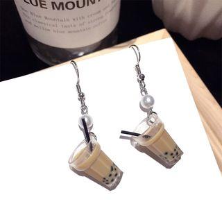 Bubble Tea Faux Pearl Drop Earring 1 Pair - Steel Needle - Dark Brown - One Size