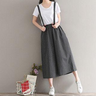Suspender Capri Wide Leg Pants