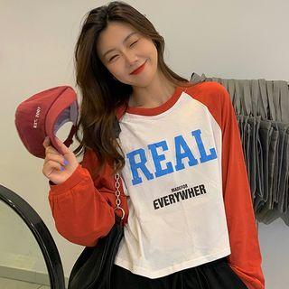 Print Lettering Long-sleeve T-shirt