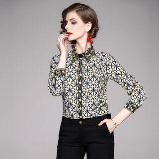 3/4-sleeve All-over Print Shirt