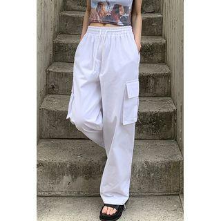 Drawstring Cotton Cargo Pants