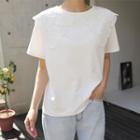 Crochet-lace Sailor-collar T-shirt