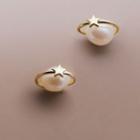 925 Sterling Silver Freshwater Pearl Planet Earring Stud Earring - 1 Pair - Gold - One Size