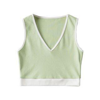 Cropped V-neck Tank Top
