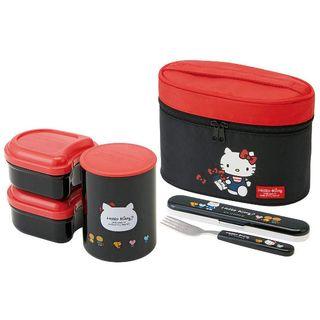 Hello Kitty Thermal Lunch Box Set (black) One Size
