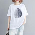 Elbow-sleeve Printed T-shirt Off-white - One Size