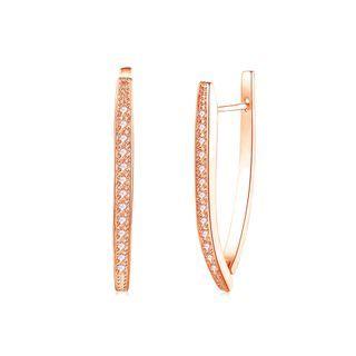 Simple Plated Rose Gold Cubic Zircon Earrings Rose Gold - One Size
