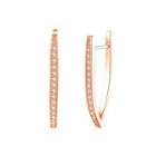 Simple Plated Rose Gold Cubic Zircon Earrings Rose Gold - One Size