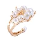 Layered Faux Pearl Open Ring Riz115 - Gold - One Size